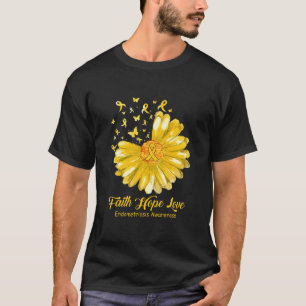 Camiseta Fé Esperança Amor Conscientização da Endometriose