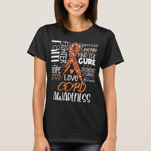 Camiseta Fé Esperança Amor Cure a Conscientização da DPOC (Frente)