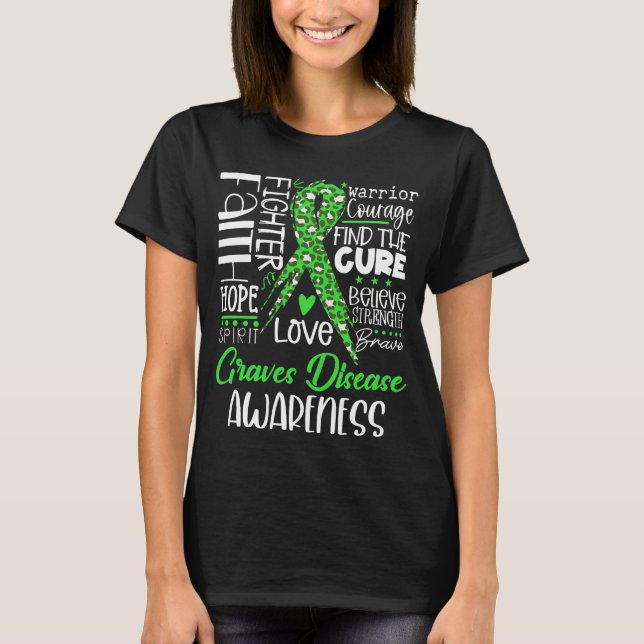 Camiseta Fé Esperança Amor Cure Doença de Graves Conscienti (Frente)