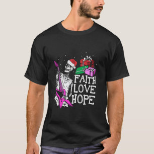 Camiseta Fé Esperança Amor Esqueleto Tocando Violão Legal C