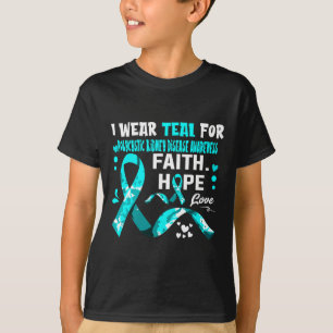 Camiseta Fé Esperança Amor Eu Uso Verde Turquesa Para Rim P