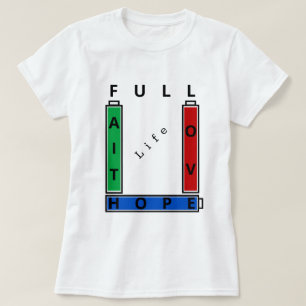 Camiseta Fé - Esperança - Amor - Personalizável - Vida C