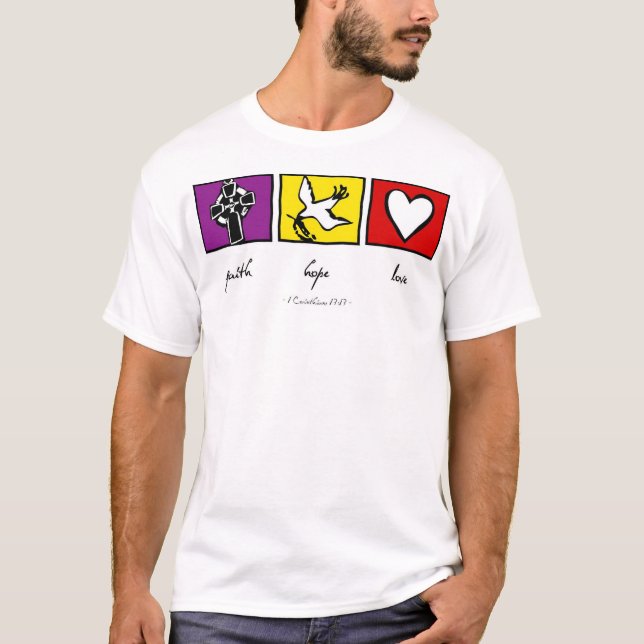 Camiseta fé, esperança e amor (Frente)