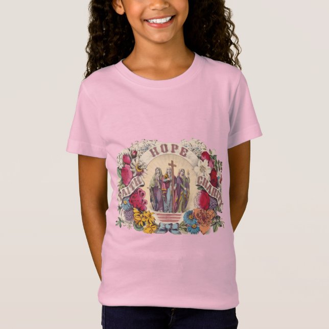 Camiseta Fé, esperança e caridade virtudes teológicas (Frente)