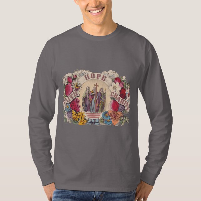 Camiseta Fé, esperança e caridade virtudes teológicas (Frente)