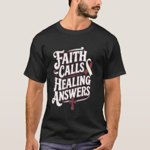 Camiseta Fé Invoca Respostas de Cura Consciência da Cabeça