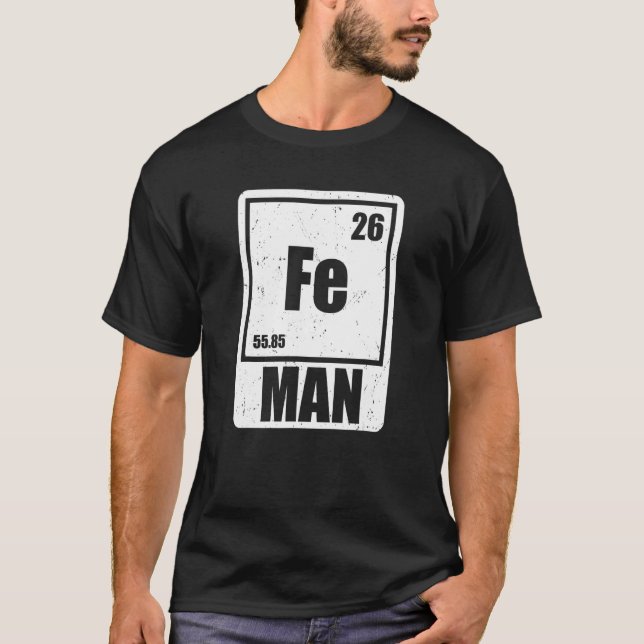 Camiseta Fe Iron Science Elements Chemist Scientist (Frente)