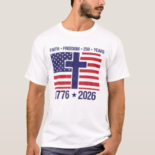 Camiseta Fé, Liberdade, 250 Anos 4 de Julho