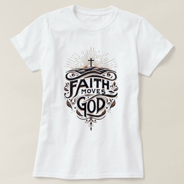 Camiseta Fé Movimenta Deus (Frente do Design)