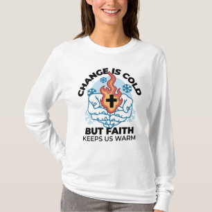 Camiseta Fé nos mantém aquecidos - Uplifando a Trabalho de 
