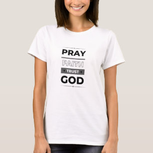 Camiseta fé, oração e confiança em Deus Camisa-T feminina