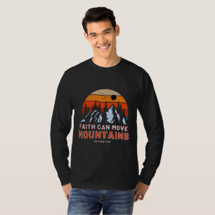 Camiseta Fé pode mover montanhas Bíblias homens