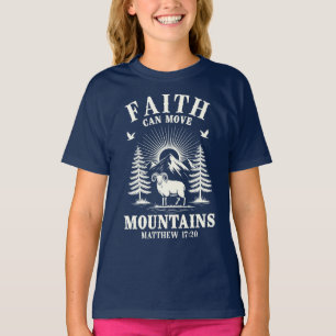Camiseta Fé Pode Mover Montanhas Matthew Bíblia 17:20 Chris