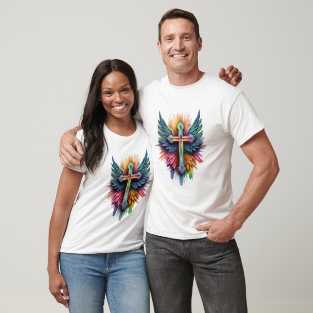 Camiseta "Fé Radiante: Asas de Devoção" (Unissex)