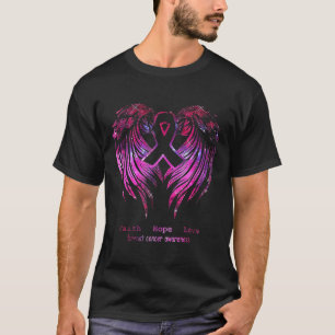 Camiseta Fé Rosa Esperança Adorando Asas Adorando Consciênc