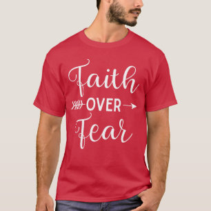 Camiseta Fé Sobre Flecha de Letra Fofa Inspiradora