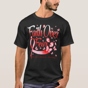 Camiseta Fé sobre medo de doenças cardíacas consciência bor