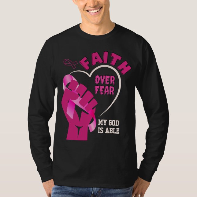 Camiseta FÉ SOBRE O MEDO A Consciência do Cancer (Frente)