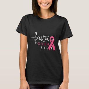 Camiseta Fé sobre o medo a consciência do Cancer da mama