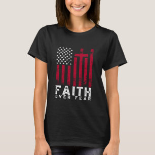 Camiseta Fé sobre o medo da citação cristã inspiradora