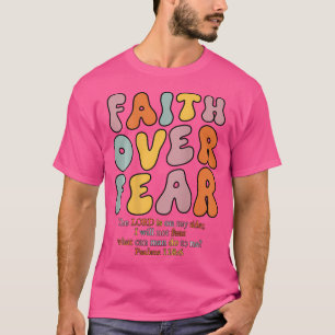 Camiseta Fé sobre o medo das moças cristãs Jesus religioso