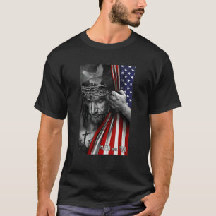 Camiseta Fé sobre o Medo de Jesus Cristo Patriótico da Band