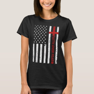Camiseta Fé Sobre o Medo Jesus Cruz Cristã Deus Bíblia Nós