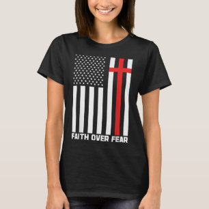 Camiseta Fé Sobre o Medo Jesus Cruz Cristã Deus Fé Bi