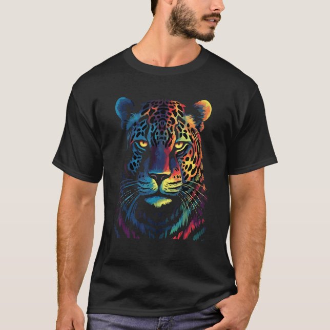 Camiseta Fearless Jaguar Face Big Cat  Print Graphic Design (Frente)