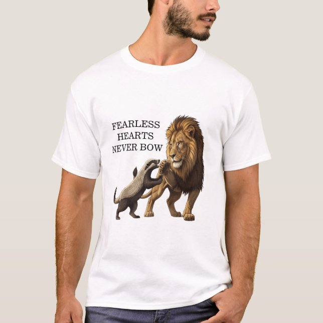Camiseta Fearless Lion T-Shirt – Bold Spirit, Brave Heart (Frente)