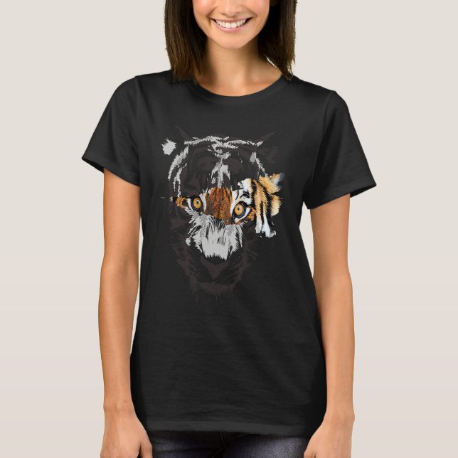 Camiseta Fearless Tiger Eye Claw Tiger Face Tiger Head Vint (Frente)