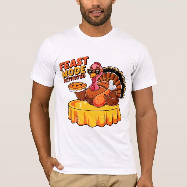 Camiseta Feast Mode Activated Funny Thanksgiving Turkey (Frente)