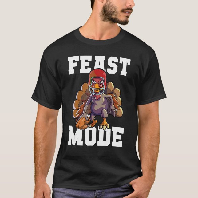 Camiseta Feast Mode American Football  Thanksgiving Turkey (Frente)
