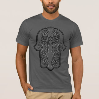 Camiseta Feat manual de Hamsa: Coração (Efeito Prateado)