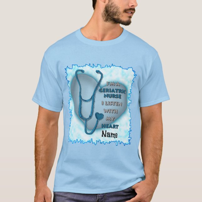 Camiseta Febre Azul, enfermeira geriátrica (Frente)