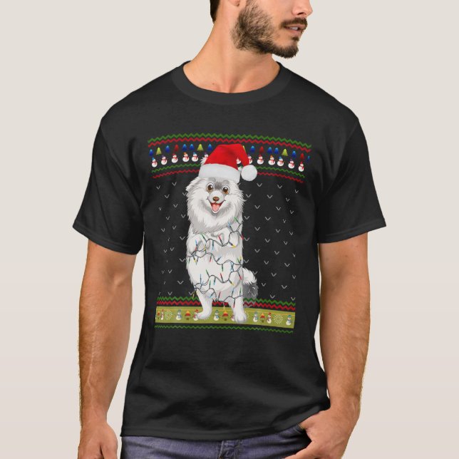 Camiseta Febre Suave Luzes De Natal Coton De Tulear (Frente)