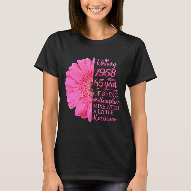 Camiseta February Girl 1958 T 65 Years Old 65th Birthday (Frente)