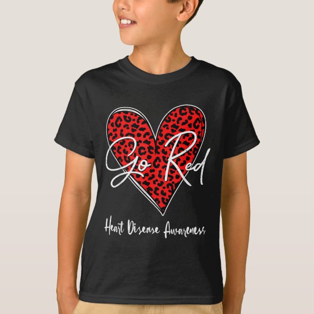 Camiseta February Is Red Heart Health Heart Disease Awarene (Frente)