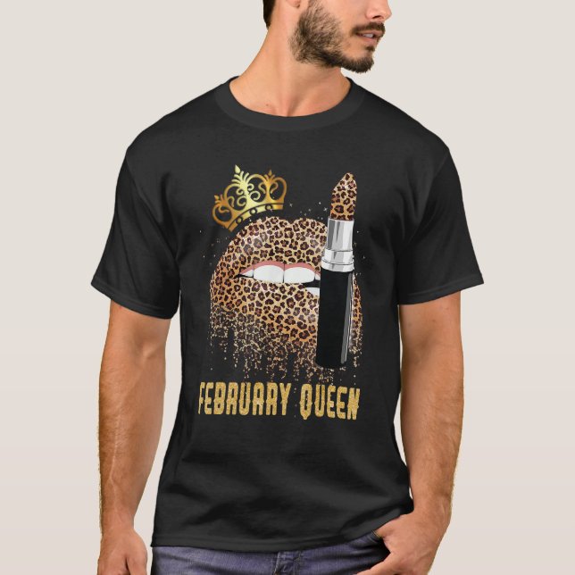 Camiseta February Queen Leopard Lips Shirt February (Frente)