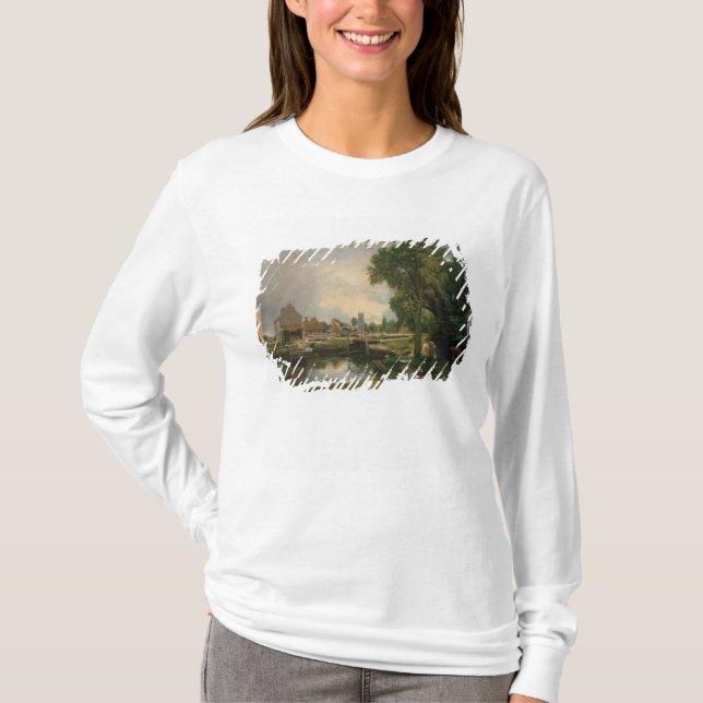 Camiseta Fechamento de John Constable | Dedham e moinho, (Frente)