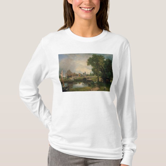 Camiseta Fechamento de John Constable | Dedham e moinho, (Frente)