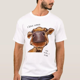 Camiseta Fechamento de vacas - Eu adoro vacas - texto editá
