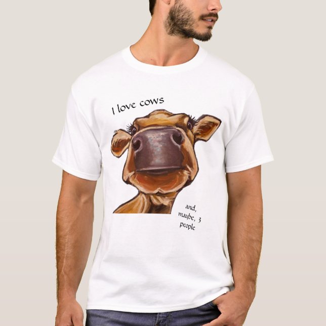 Camiseta Fechamento de vacas - Eu adoro vacas - texto editá (Frente)