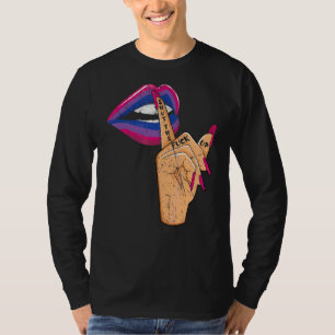 Camiseta Fechar Lábios Rainbow Bisexual Orgulho gay Lgbtq L
