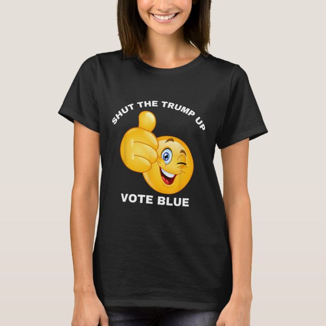 Camiseta Feche A Boca Votar Azul Reeleger Biden Preside (Frente)