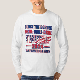 Camiseta Feche a Fronteira, Perfure Perfure perfure Trump 2