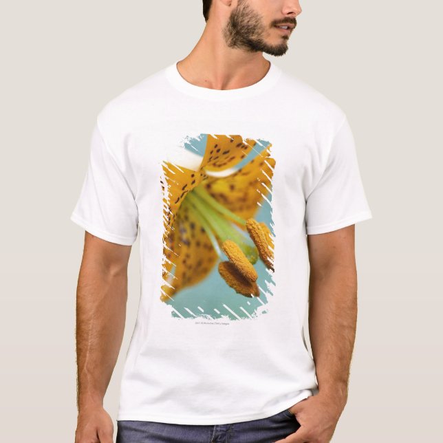 Camiseta Feche acima de um lírio amarelo (Frente)