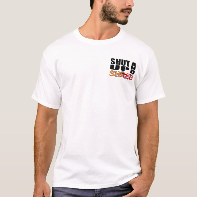 Camiseta FECHE ACIMA E FRAGMENTO (o esqui da neve) (Frente)