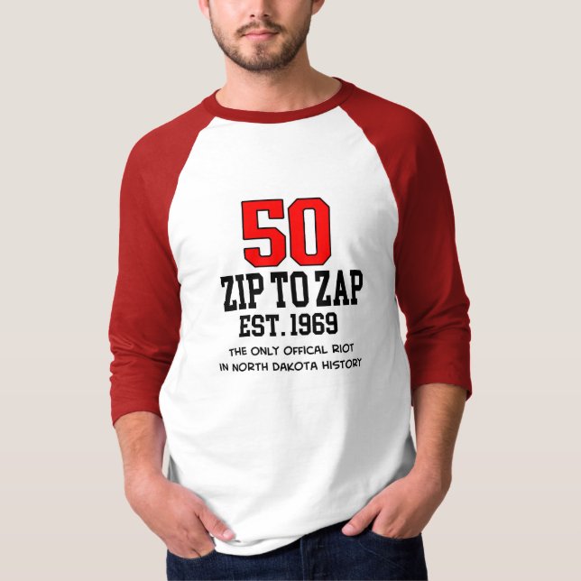 Camiseta Feche para zap o 50th t-shirt do Raglan do (Frente)