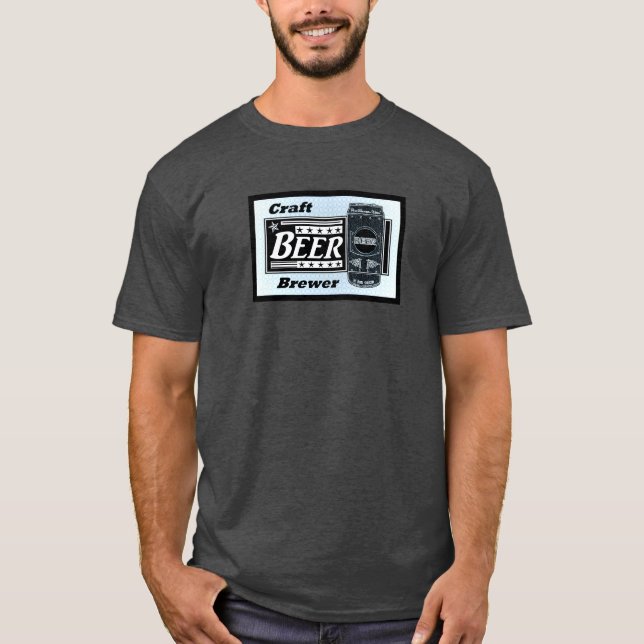 Camiseta Fecho de cerveja do artesanato - estrelas de preto (Frente)